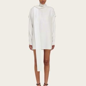 Salvatore Ferragamo Asymmetrical Cream Dress